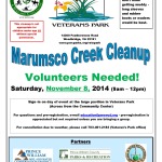Marumsco Creek cleanup flyer Nov 2014