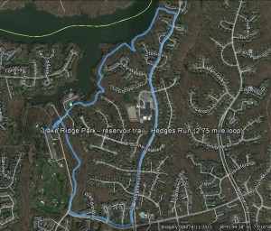 Lake Ridge Park - reservoir trail - Hedges Run  (2.75 mile loop)
